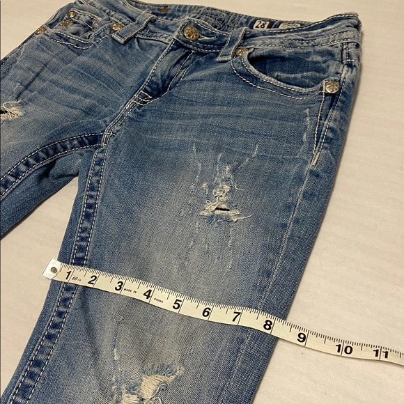 Miss Me Signature Bootcut Distress MediumWash  Mid Rise Western Cowgirl 28 x 32” - Picture 11 of 13